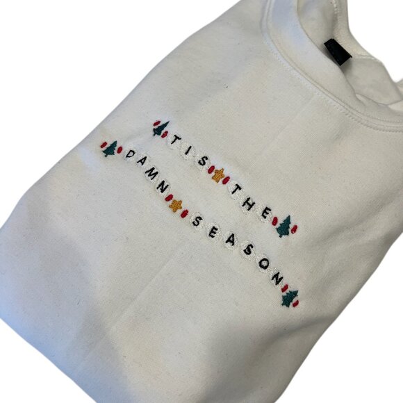 Tis The Damn Season Holliday Embroidered Sweatshirt - Picture 3 of 3